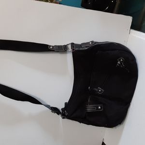 Lilly Bloom black cloth cross body handbag